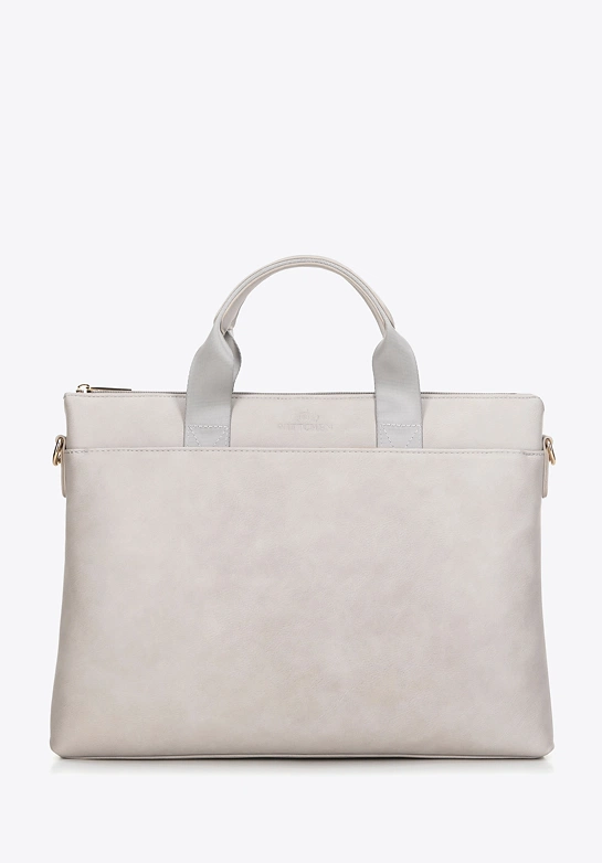 Torba na laptopa 15,6'' z ekoskóry beżowa
