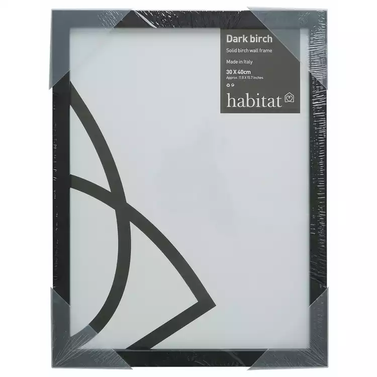 Habitat Black Dark Birch Wooden Picture Frame - 30x40cm