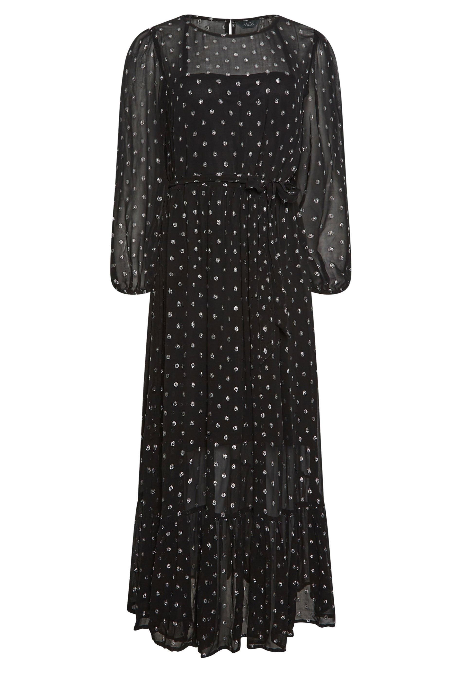 M&Co Metallic Spot Print Smock Maxi Dress
