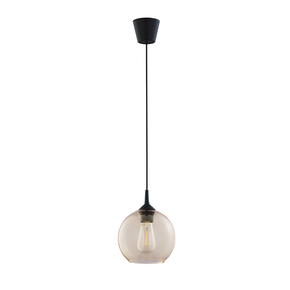 Lampa Wisząca Tk Lighting Cubus Kulka 20Cm Bursztynowa