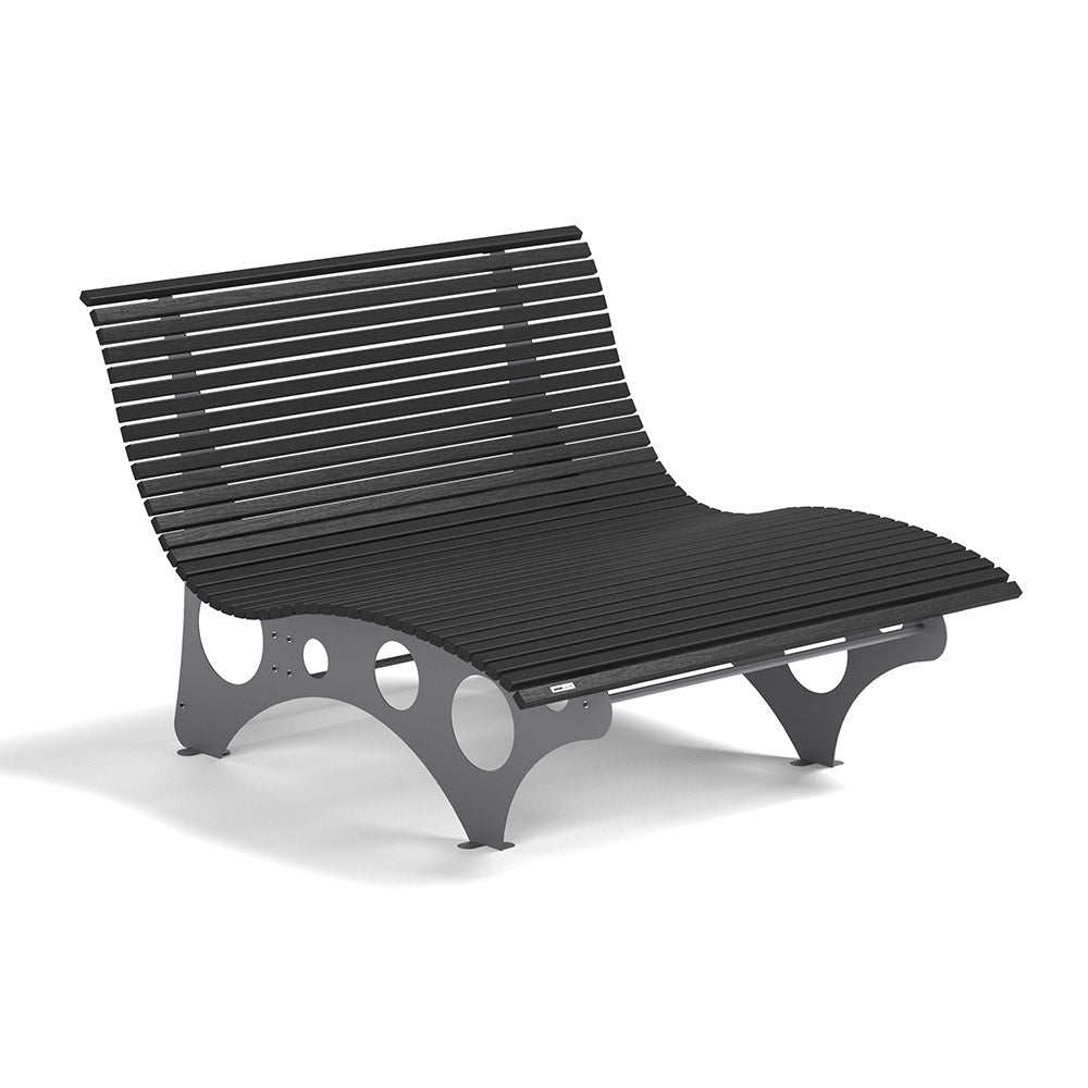 HOME DELUXE WPC golfligstoel NIRA antraciet - 148 cm