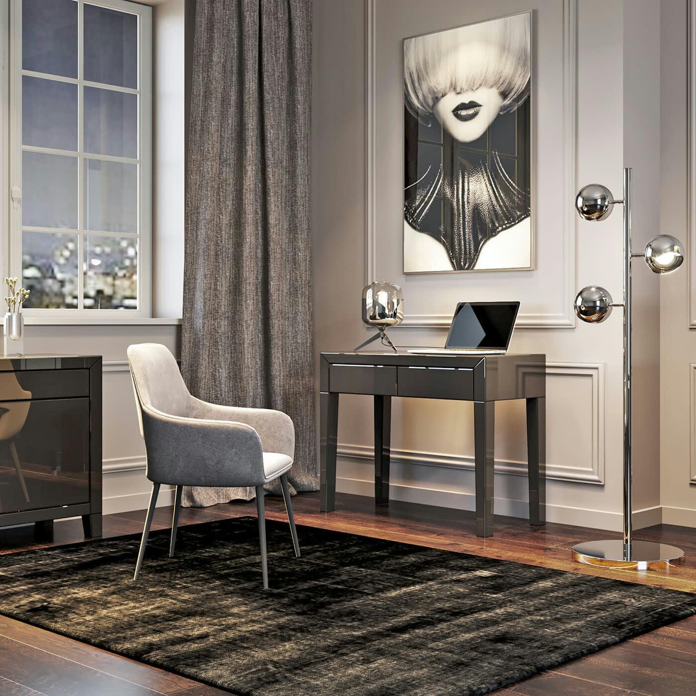 LUXURY - Console Luxury Push 100x40cm grise Kare Design