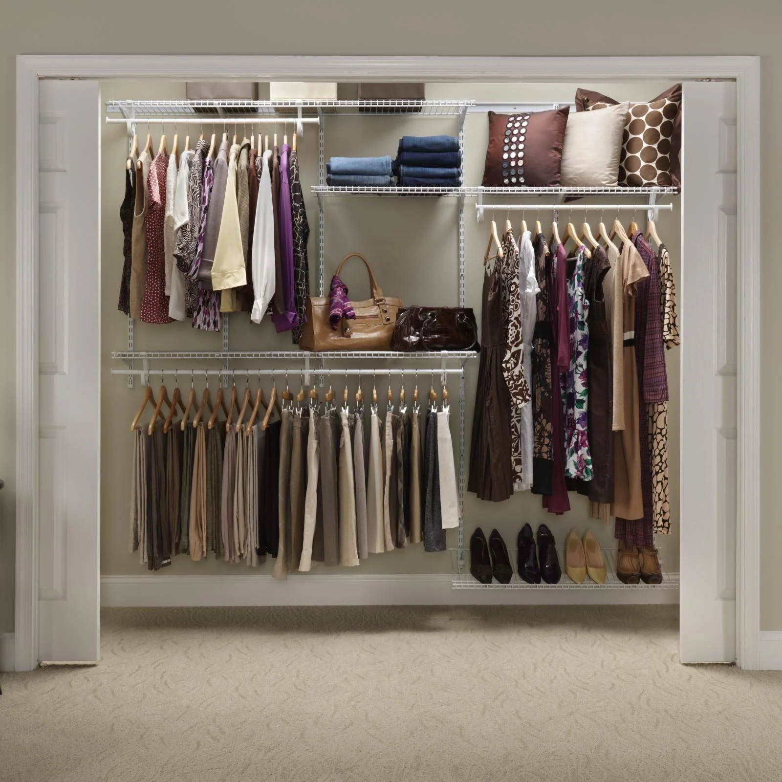 22875 ShelfTrack Adjustable Closet Organizer Kit, White