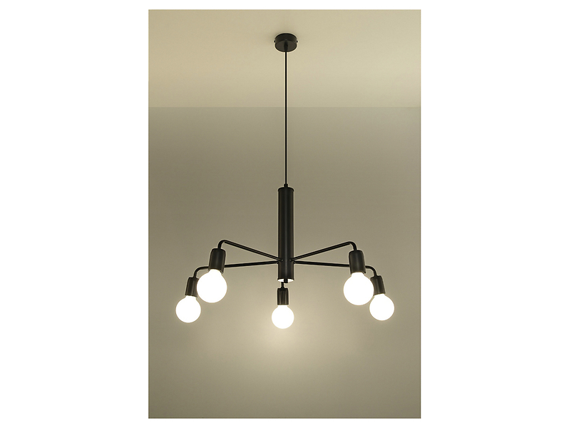 Lampa wisząca Duomo 5-punktowa stalowa czarna