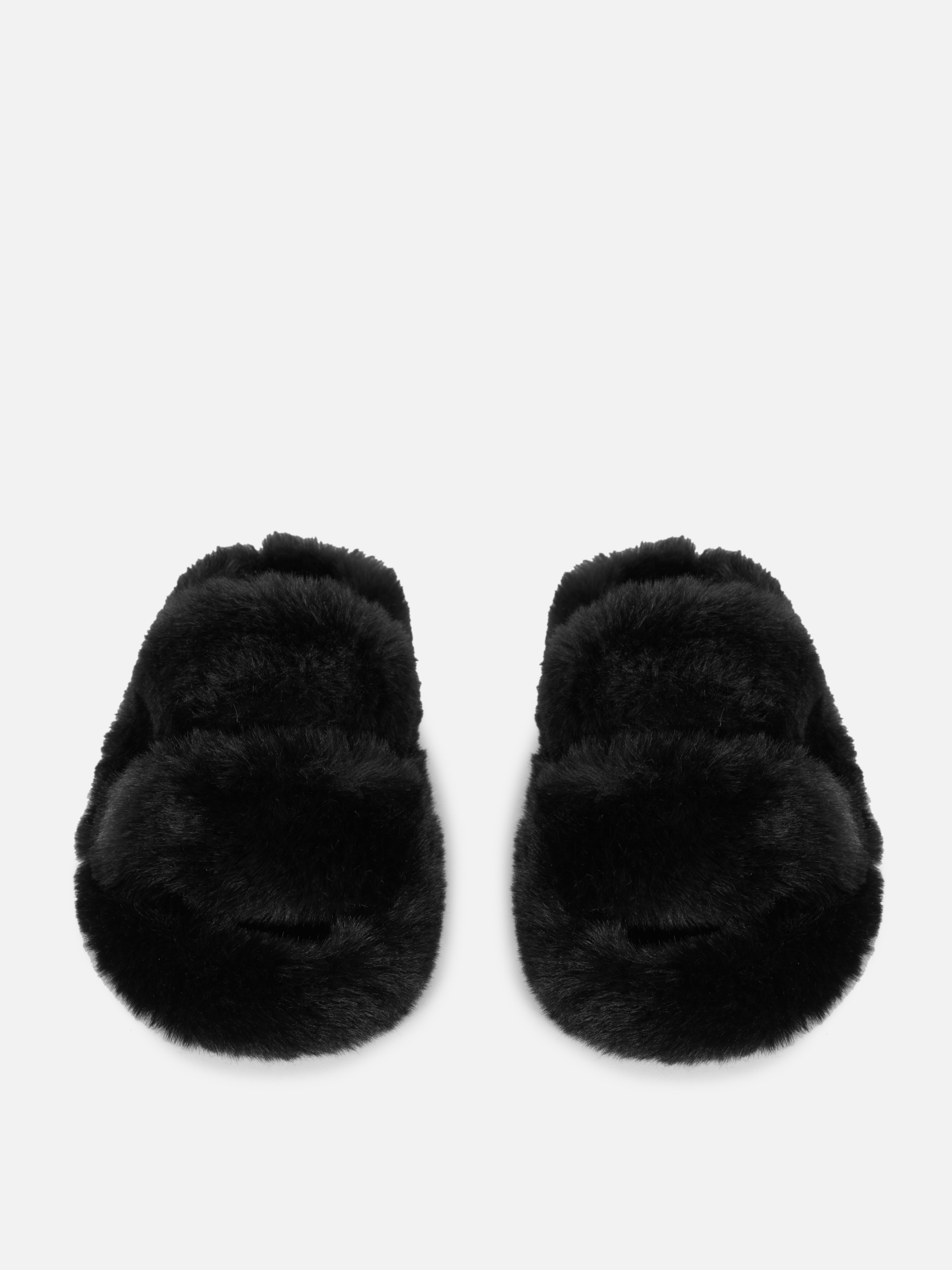 Fluffy Double Strap Slippers