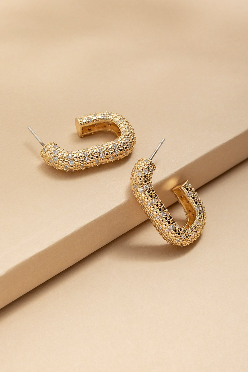 Amy Pave Oval Earrings