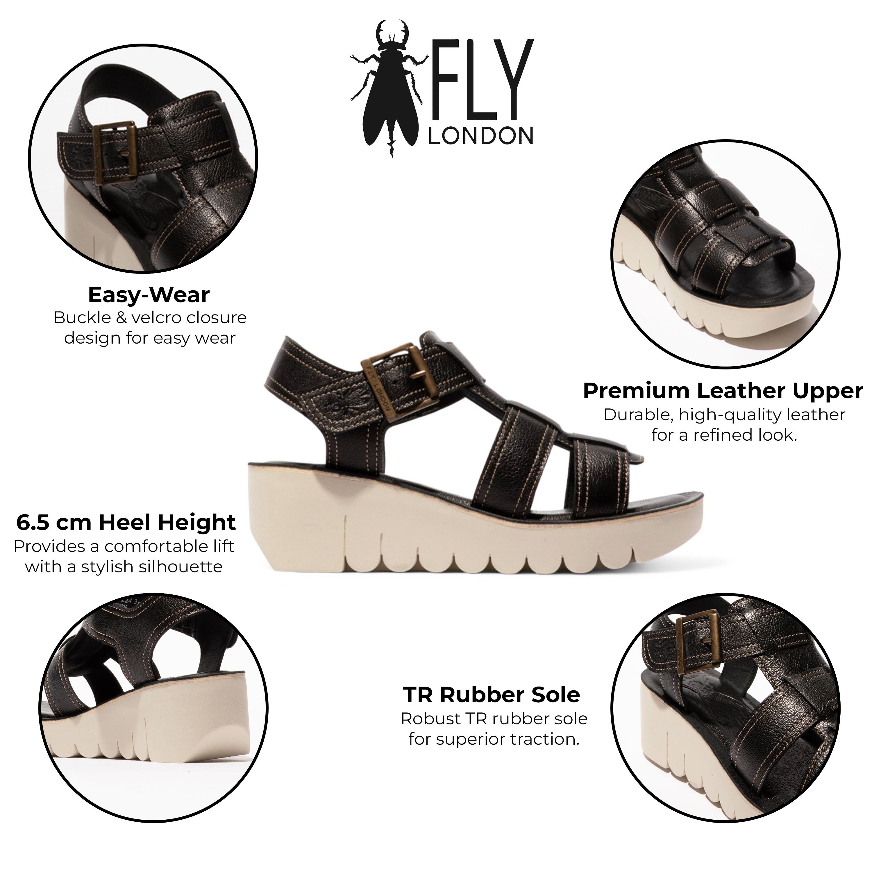 Infinity Leather YUDD236FLY Mousse Leather Sandals Espadrille Platform Wedges