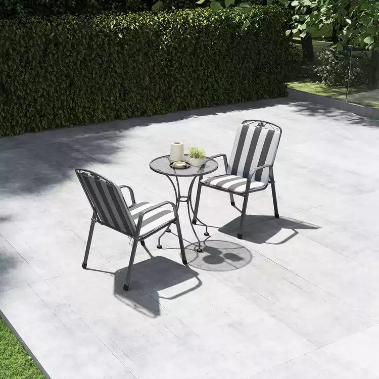 Pacific Savoy 2 Seater Metal Garden Bistro Set with Cushions