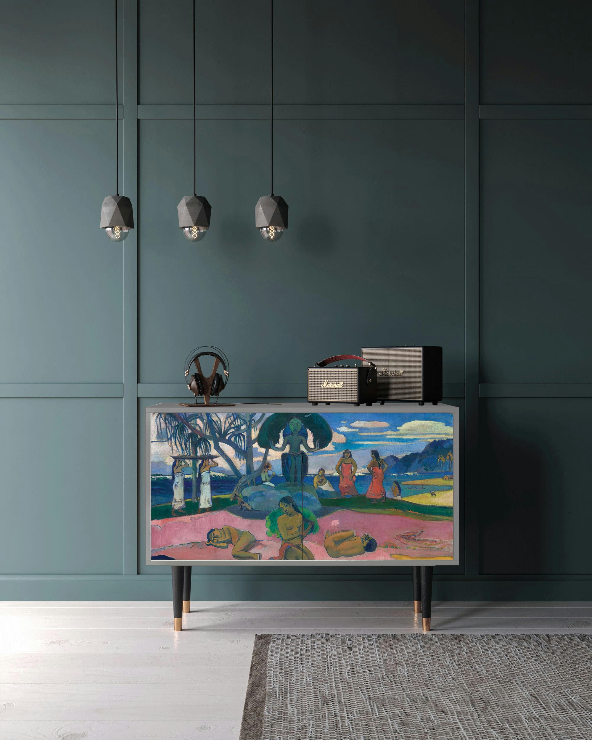 DAY OF THE GOD BY PAUL GAUGUIN - Buffet  multicolore 2 tiroirs et 2 portes L 115 cm