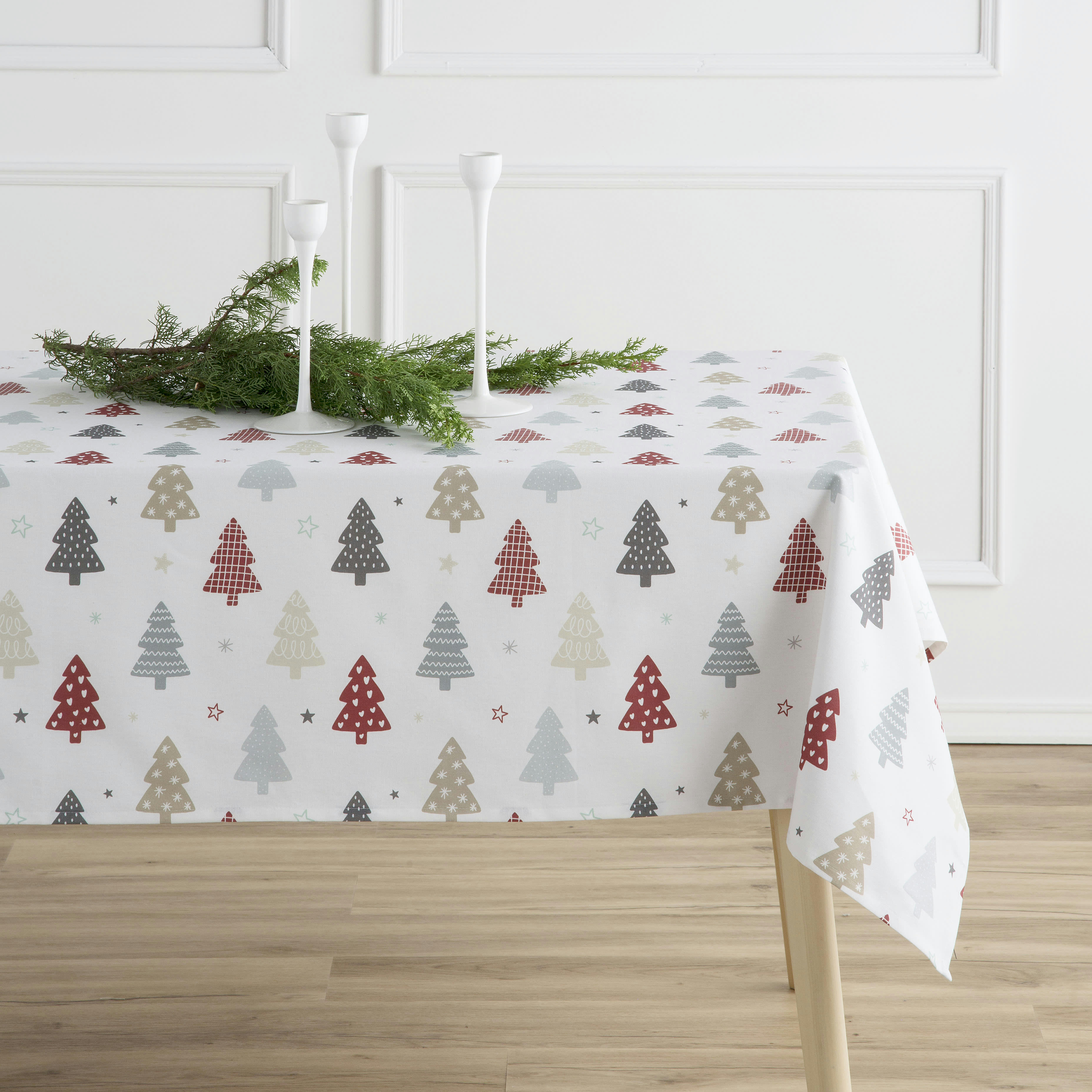 BRINDIS NORDIC - Nappe multicolore imprimée anti-taches coton 140x240 cm