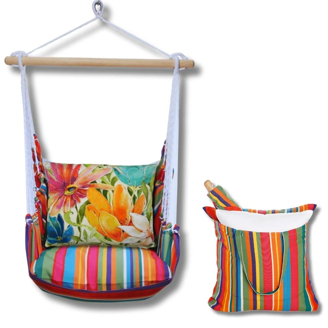 Magnolia Casual Swing Set 4 piece - Le Jardin Stripe w/ Tropical 1