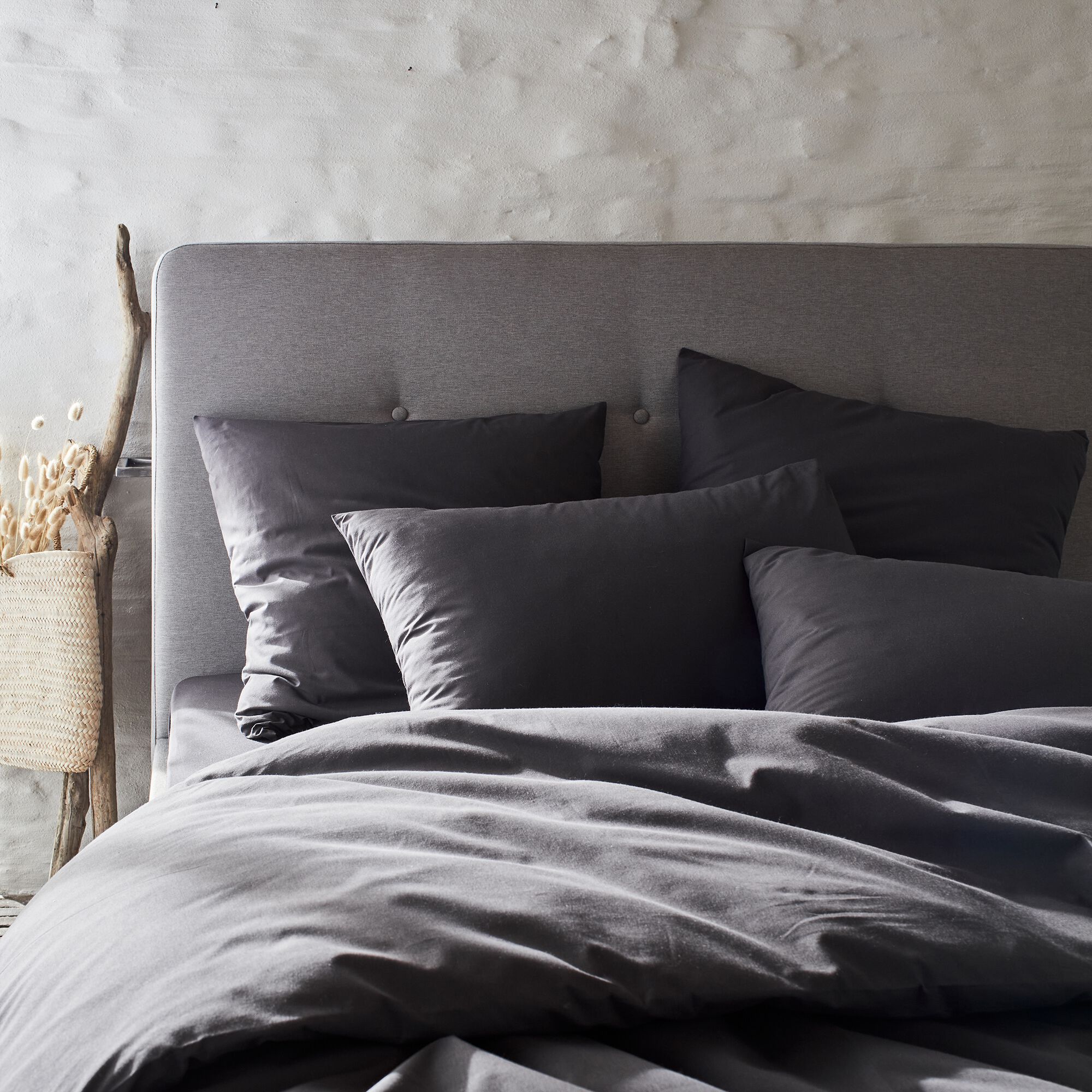CALANQUES - Housse de couette en coton 140x200cm - gris ardoise