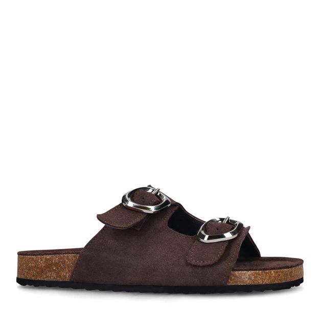Bruine suède slippers
