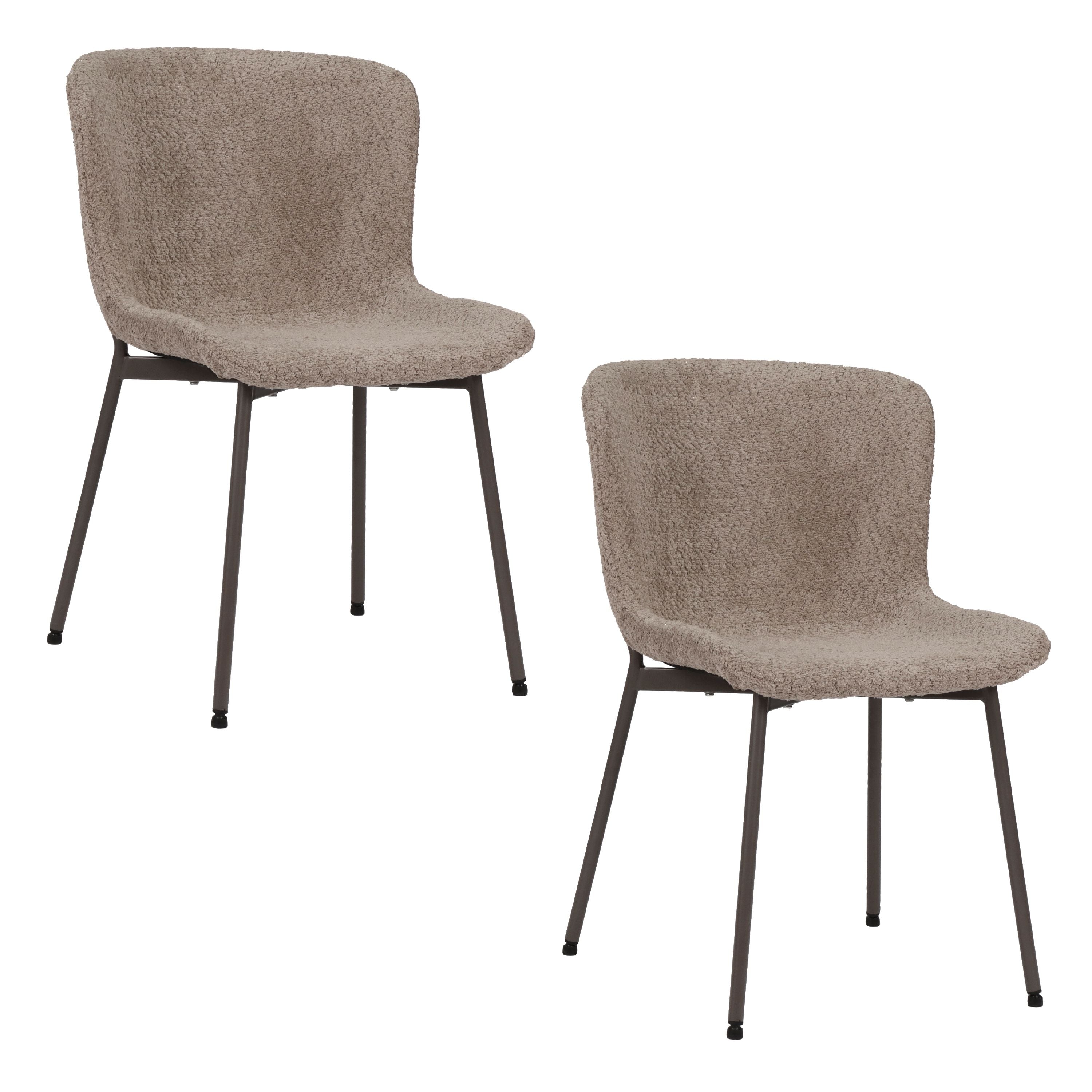 Housecraft Living Maryan Eetkamerstoelen Taupe - Set van 2