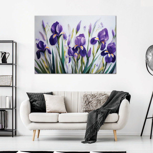 Feeby Obraz na płótnie, Kwiaty Irysy Fioletowe 60x40