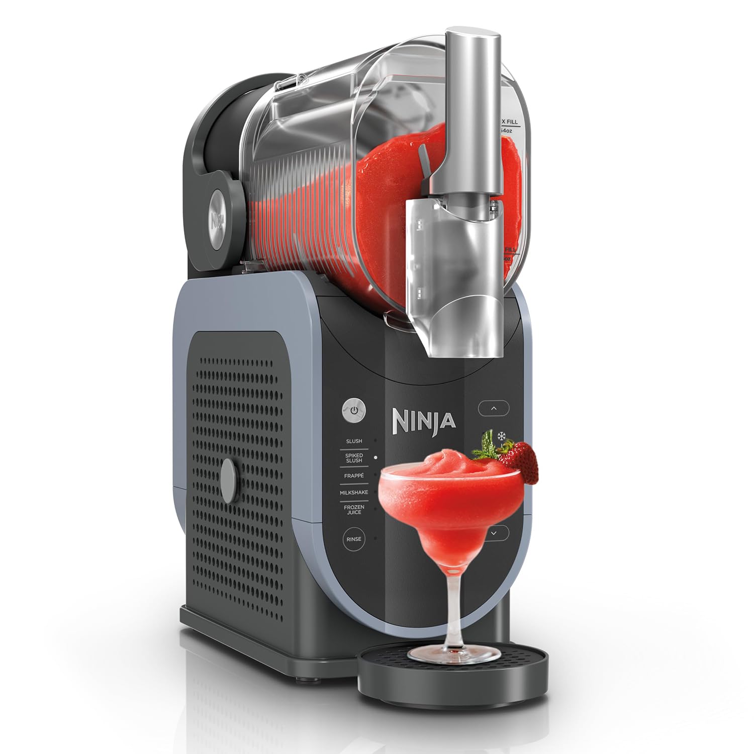 Ninja FS301 Professional Maker with RapidChill Technology, 88 oz Drink & Slushie Machine, 5 Preset Programs, Frozen Margaritas, Frappés, and More, Premium Accents, Black (Renewed)
