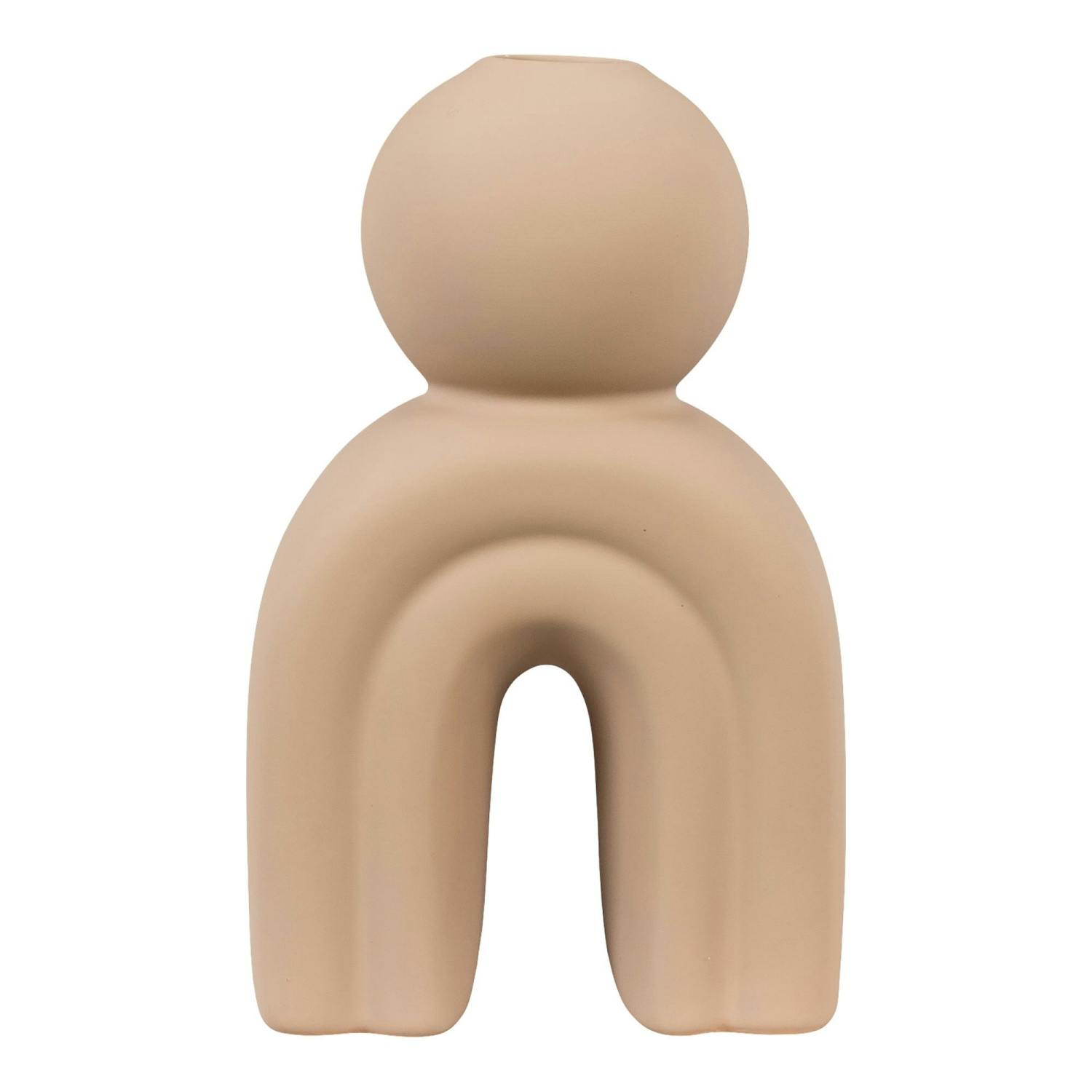 Bougeoir design arche en céramique marron