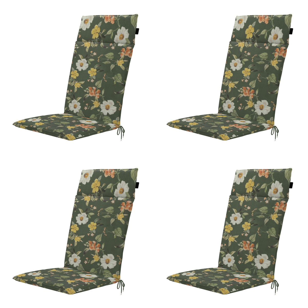 Madison tuintstoelkussen hoge rug Julliete - multikleur - 120x50x4cm - set van 4