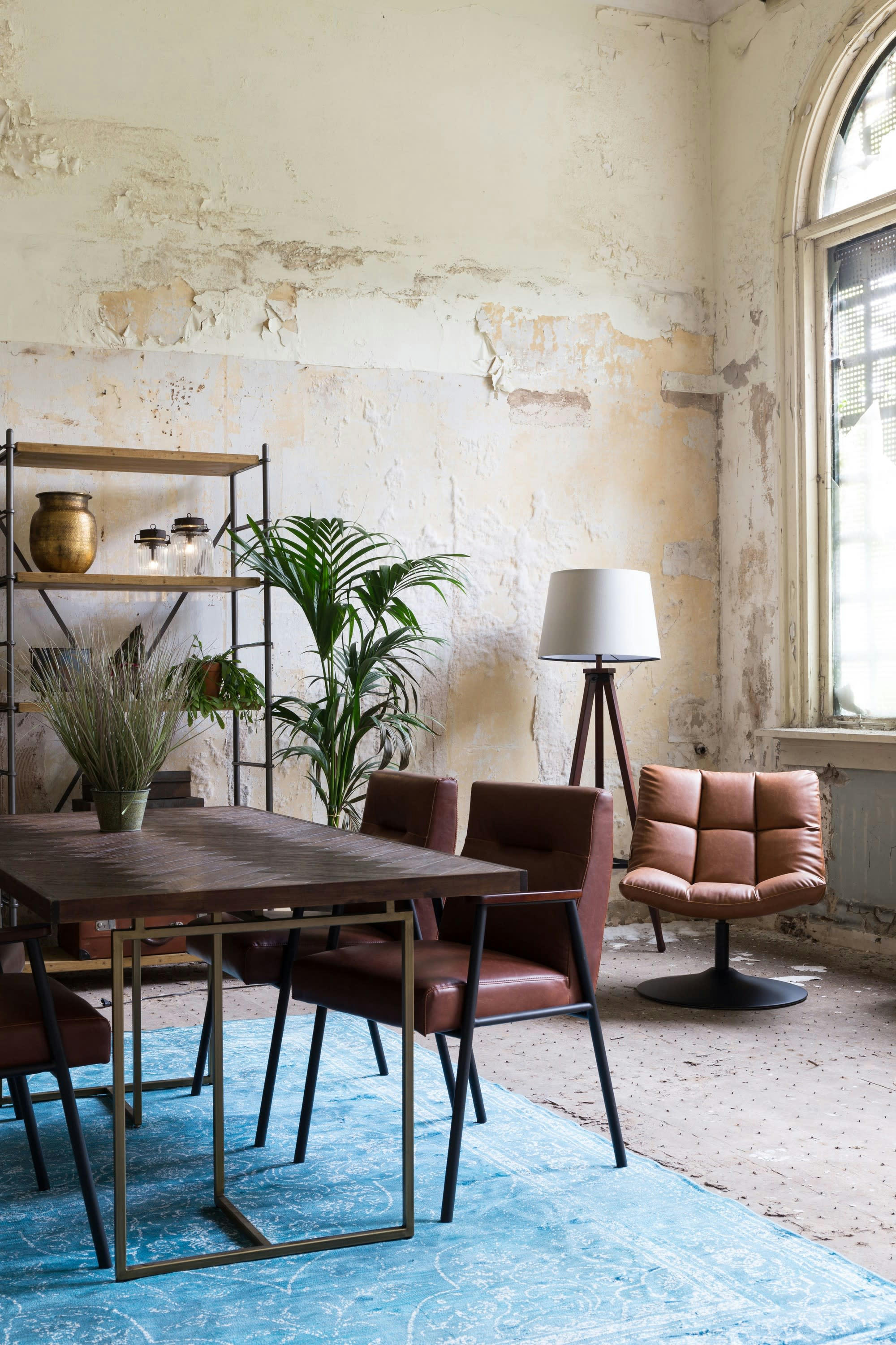 RUGGED - Tapis 170x240cm en tissu bleu