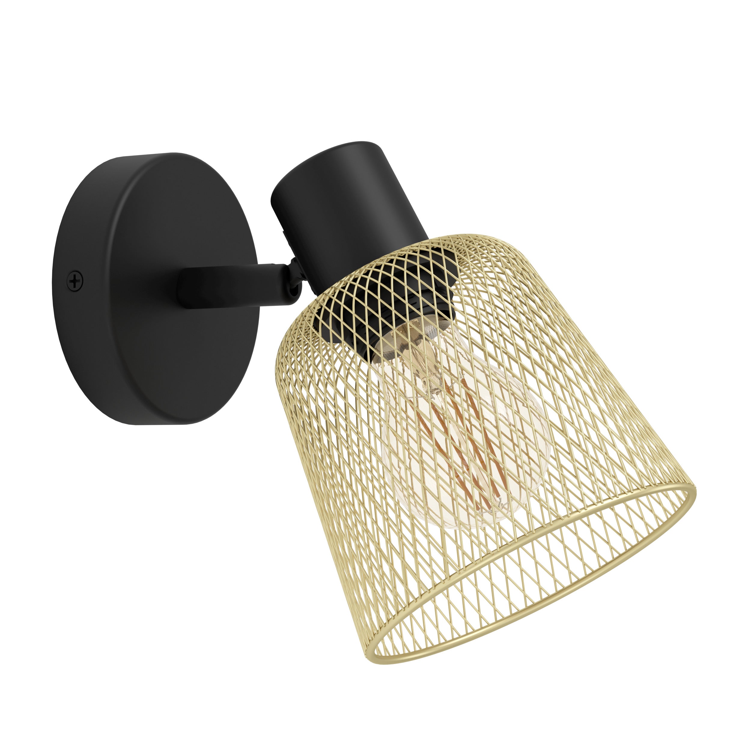 EGLO spot Coslada - e27 - zwart/goud - mesh