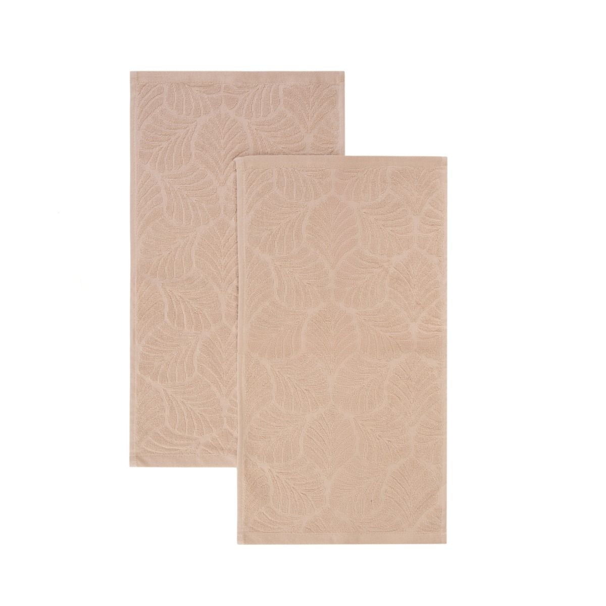 Zestaw ręczników ESTRELLA Beżowych w liście 2*30x50 cm