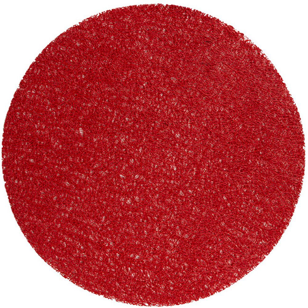 Set de table rond pvc effet spaghetti rouge uni Ø38 cm