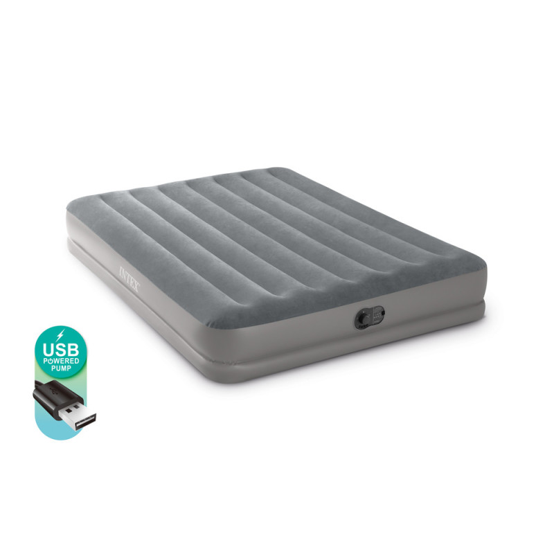 Matelas gonflable Prestige Mid Rise Flex pump USB 152 x 203 x 30 cm INTEX
