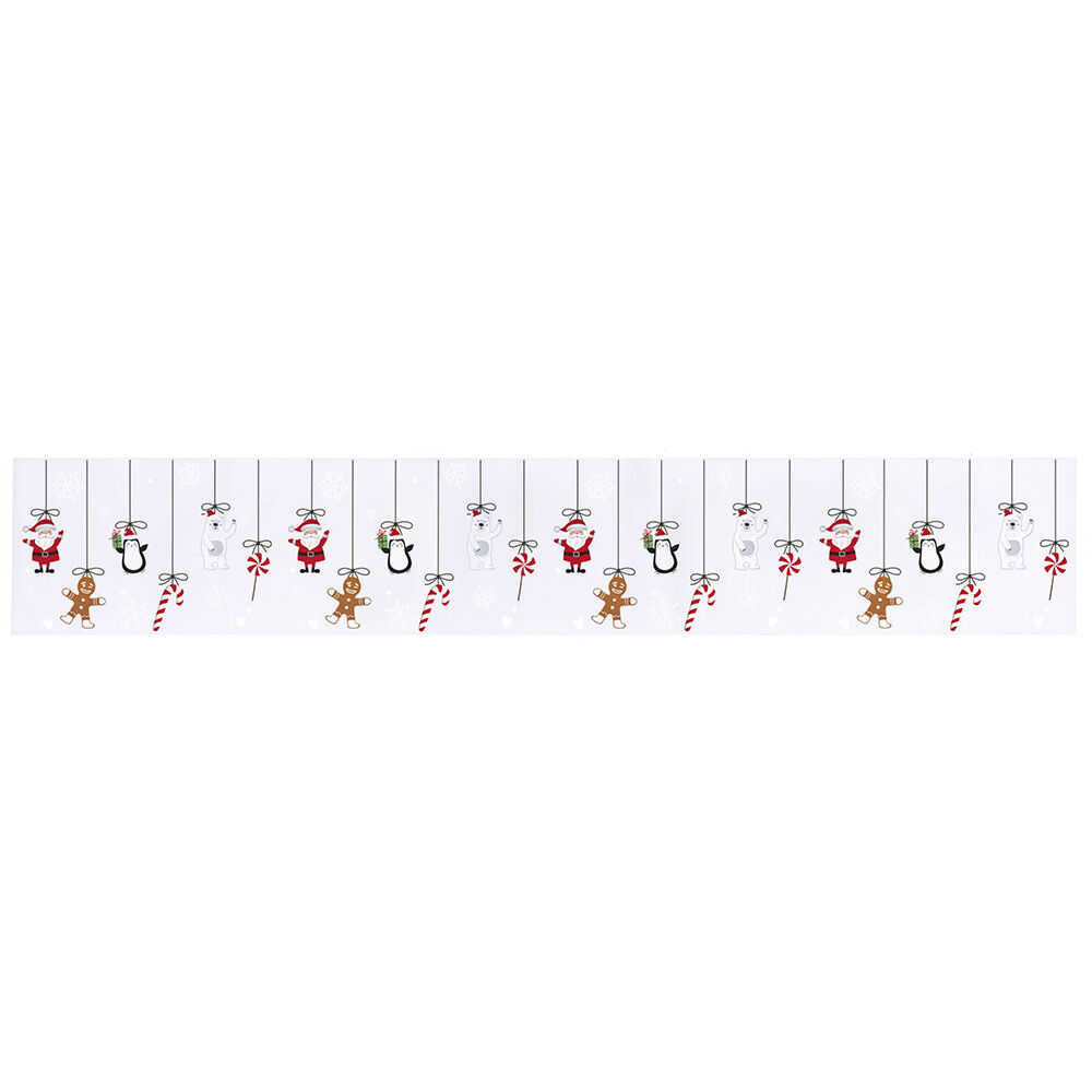 Décoration fenêtre No&euml;l électrostatique frise de personnages 120x20cm