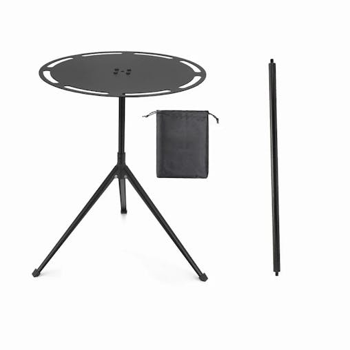 NNEOBA Round Camping Table with Telescopic Fishing Light Pole
