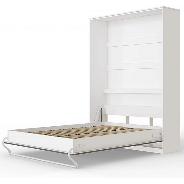 Armoire Lit escamotable Lit Mural Supérieur Vertical 120x200cm Blanc-Anthracite