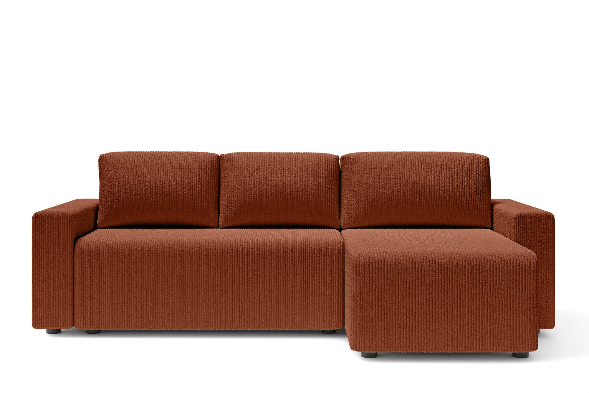 MAX - Canapé d'angle convertible en  4 places terracotta