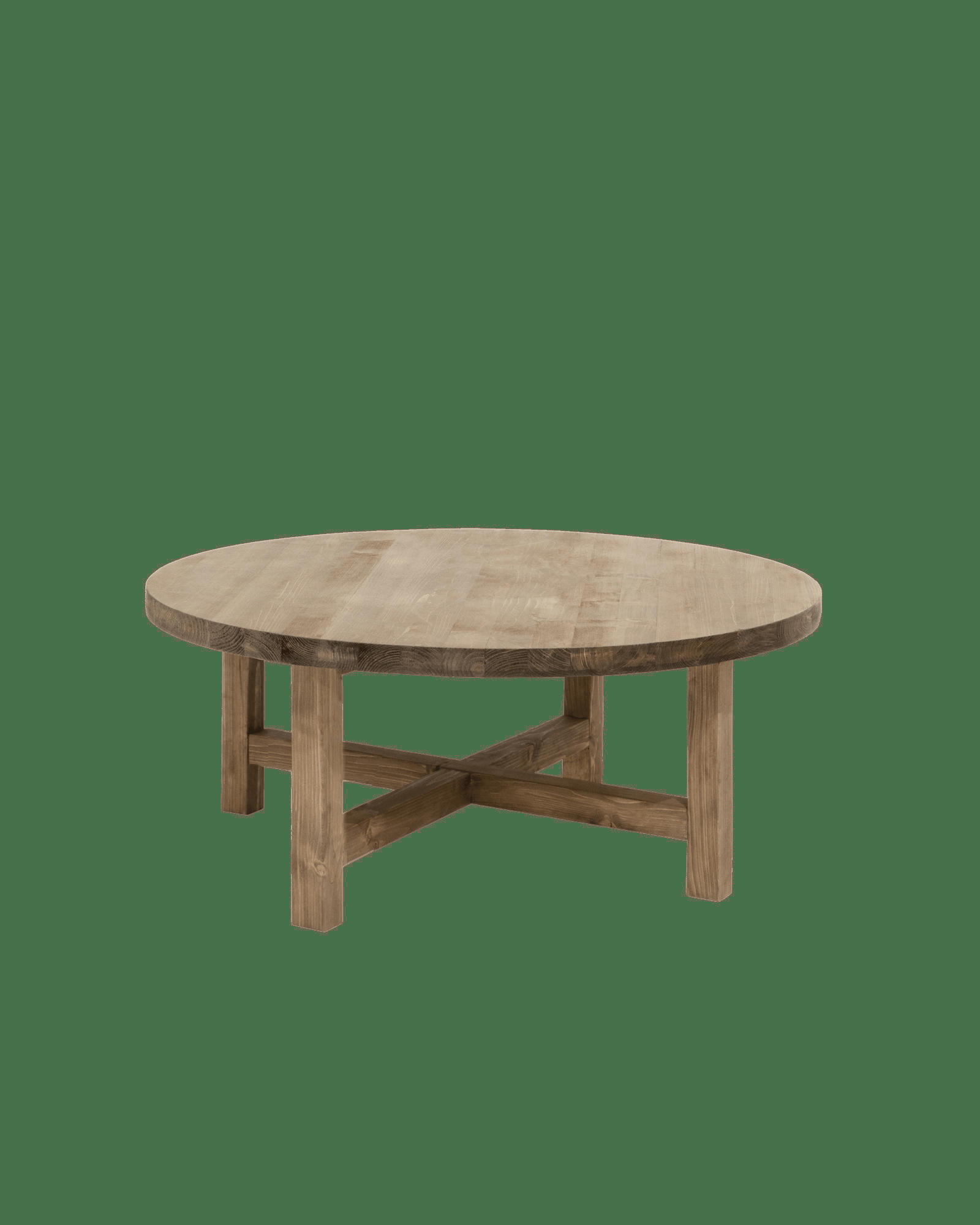 OLIVIA I - Table basse en bois de sapin vieilli Ø60cm