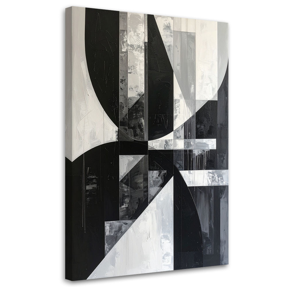 Obraz do salonu sypialni biura loftu, Geometryczna abstrakcja czarno 20x30