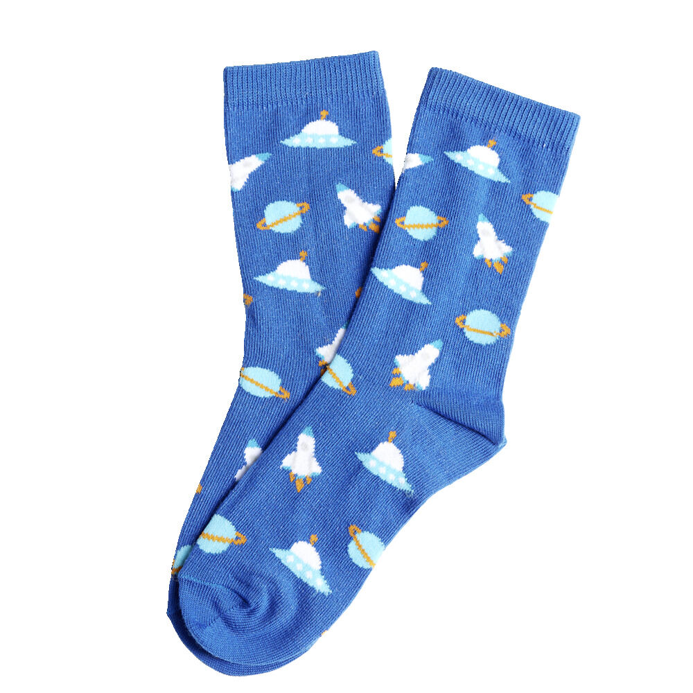 Chaussettes garçon bleues motif cosmic T26/35