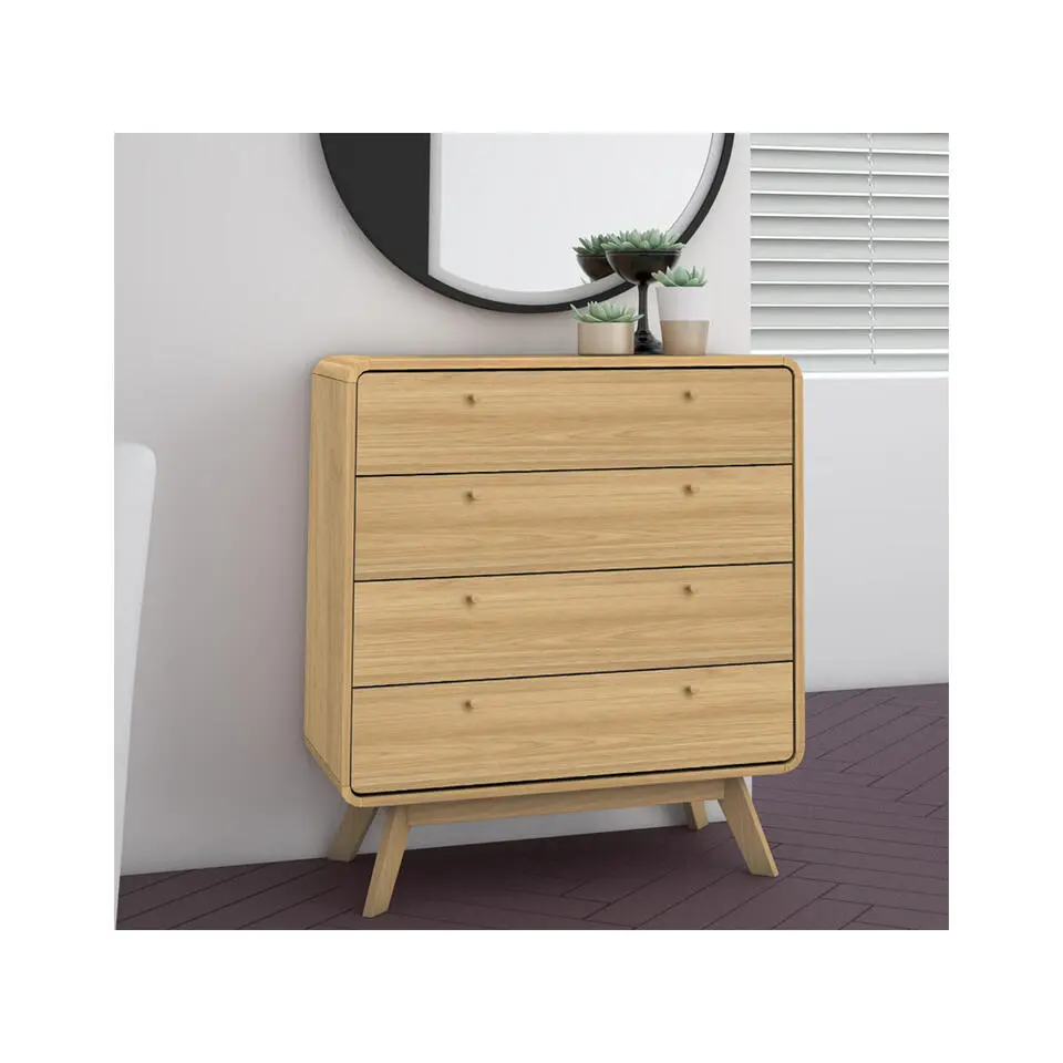 Cassie - Commode met 4 laden in eikenlook