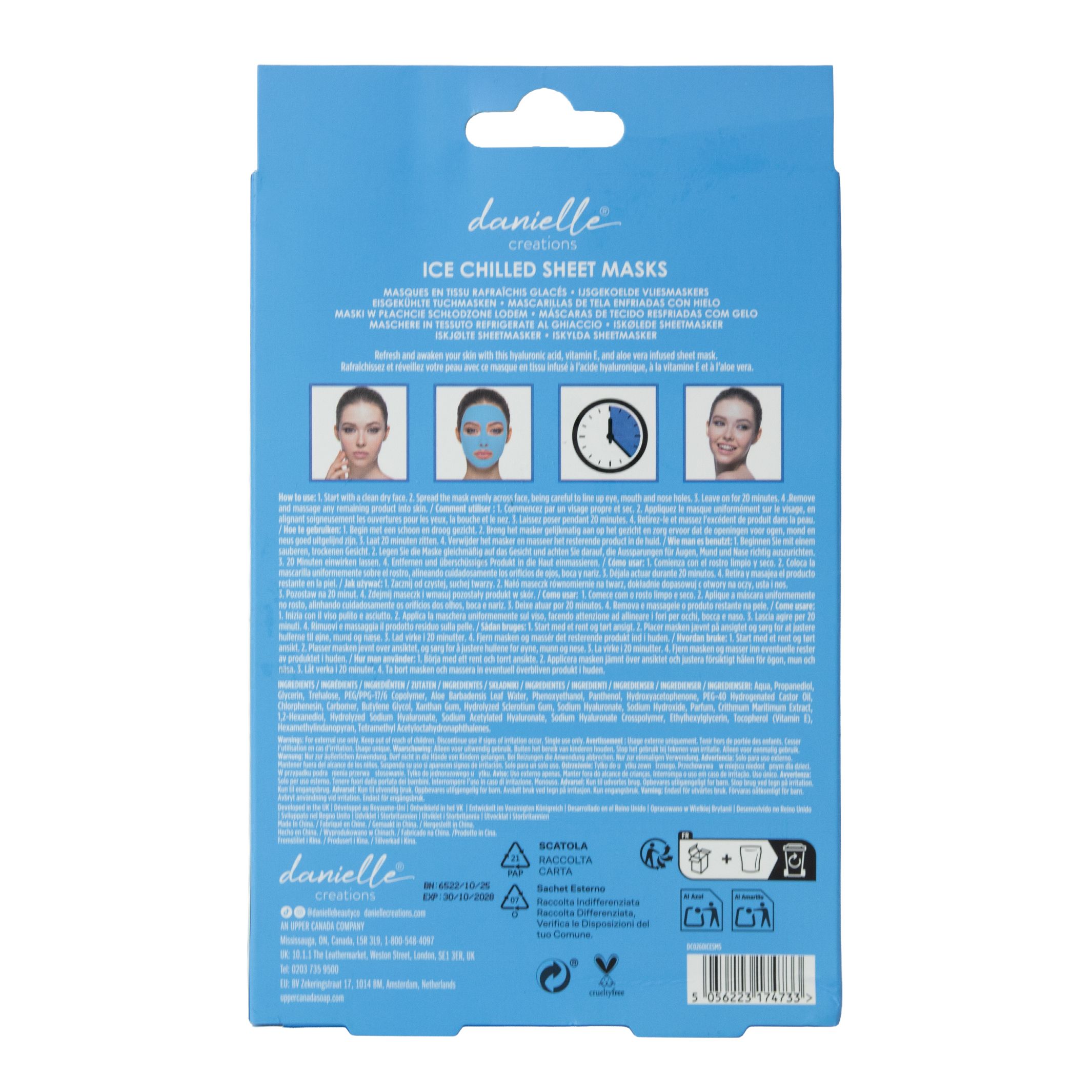 Danielle Creations Ice Chilled Sheet Masks 5 Pack Gift Set