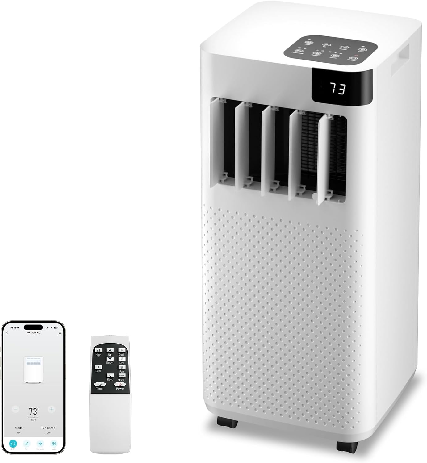 Portable Air Conditioner 16,000 BTU with WiFi App Control, 5-in-1 AC Unit (Cool, Fan, Dehumidifier, Sleep, Timer) for Rooms up to 850 sq ft, Leak-Proof Design, Window Kit