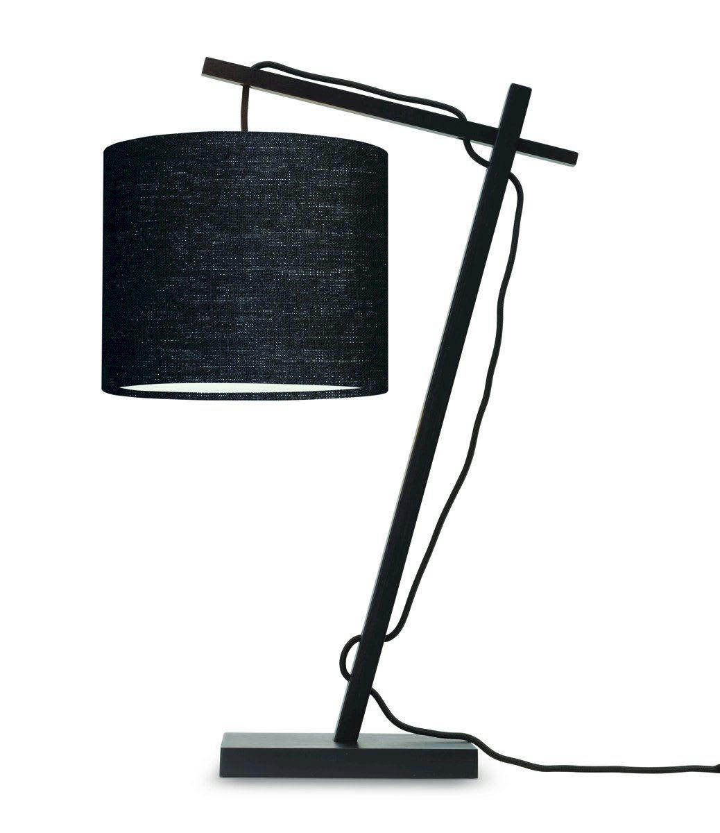 ANDES - Lampe de table bambou noir/lin H46cm