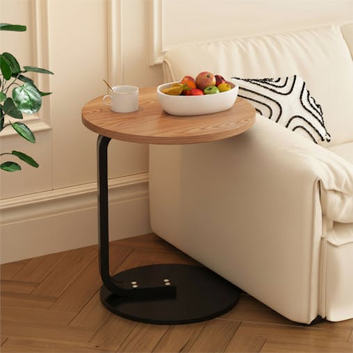 SOGA 50cm Wood Board Mini Side Table Movable Lightweight w/ Black Frame