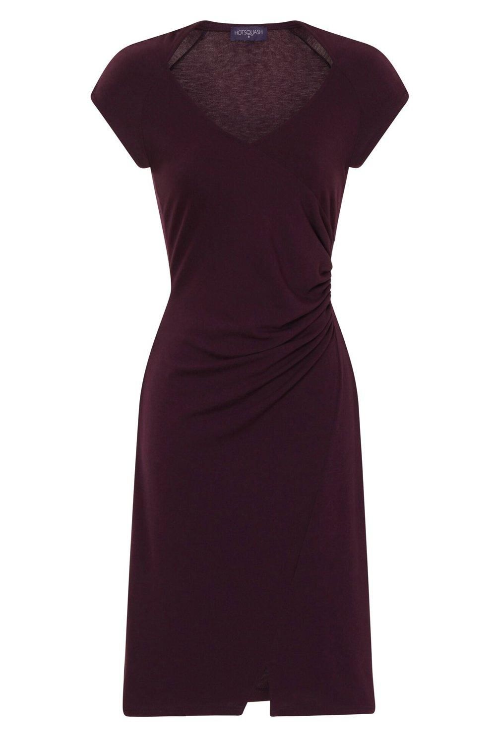 Hot Squash Raglan Sleeve Side Ruched Dress