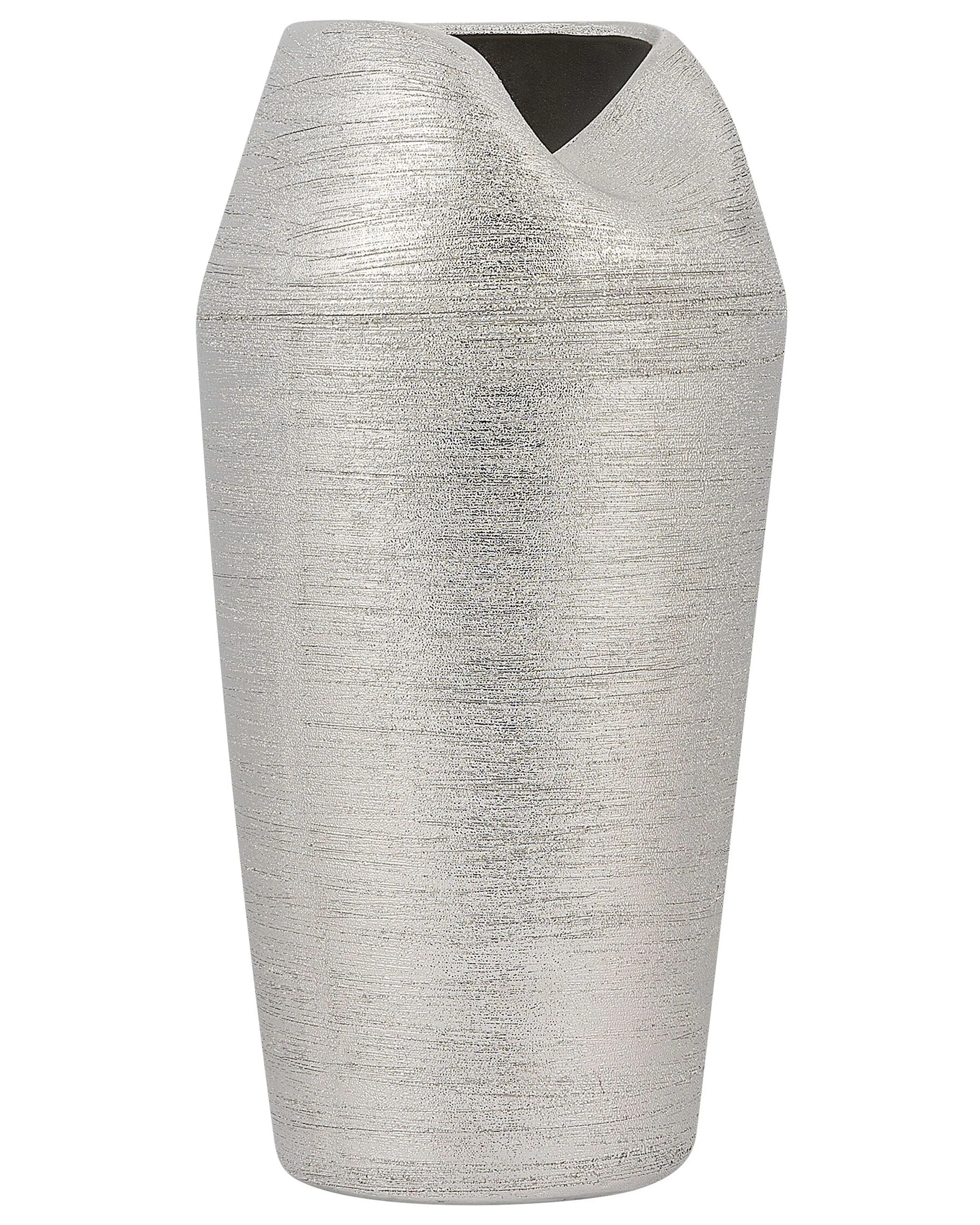 Decorative Vase APAMEA Stoneware 33 cm Silver