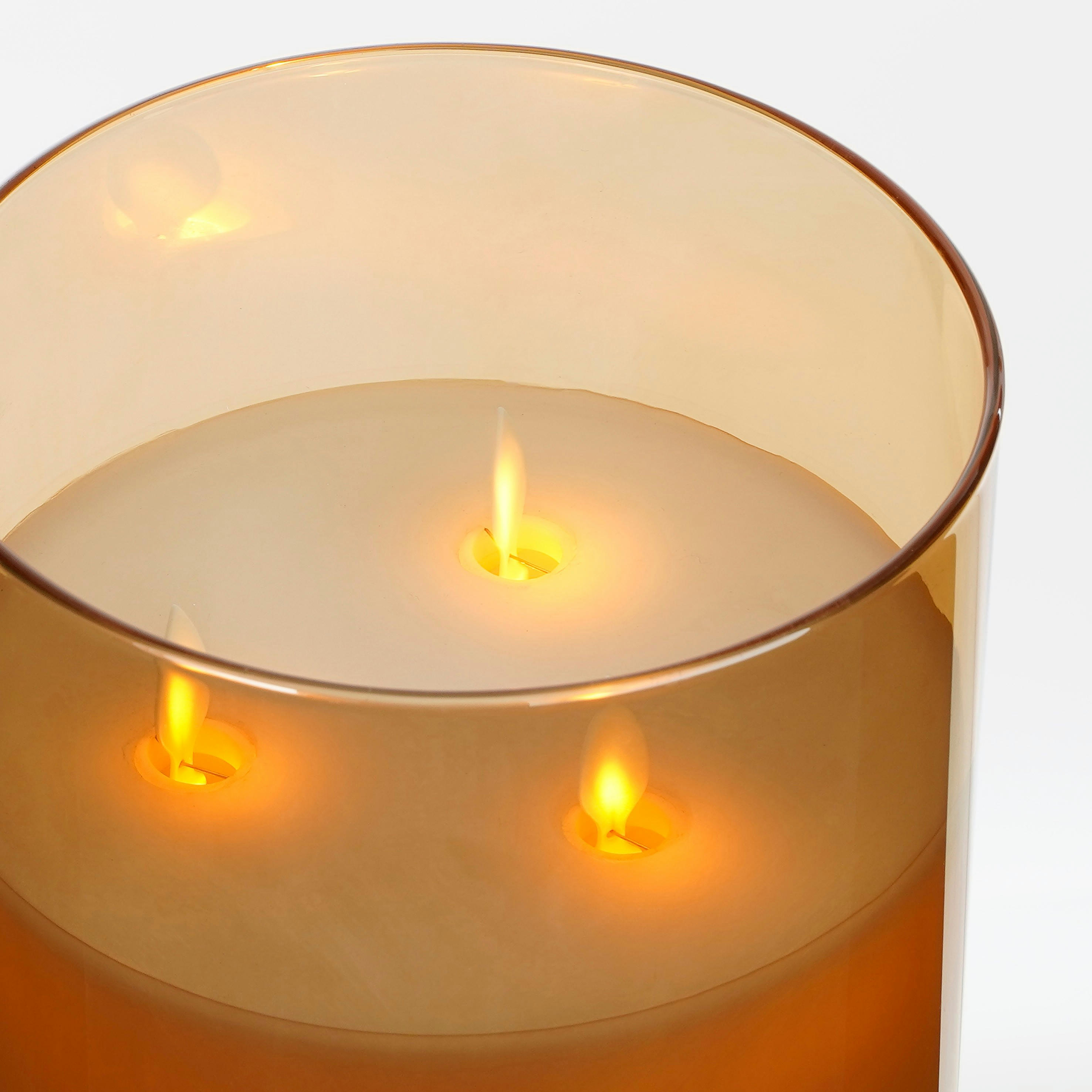 - Bougie led en verre et cire dóre H20
