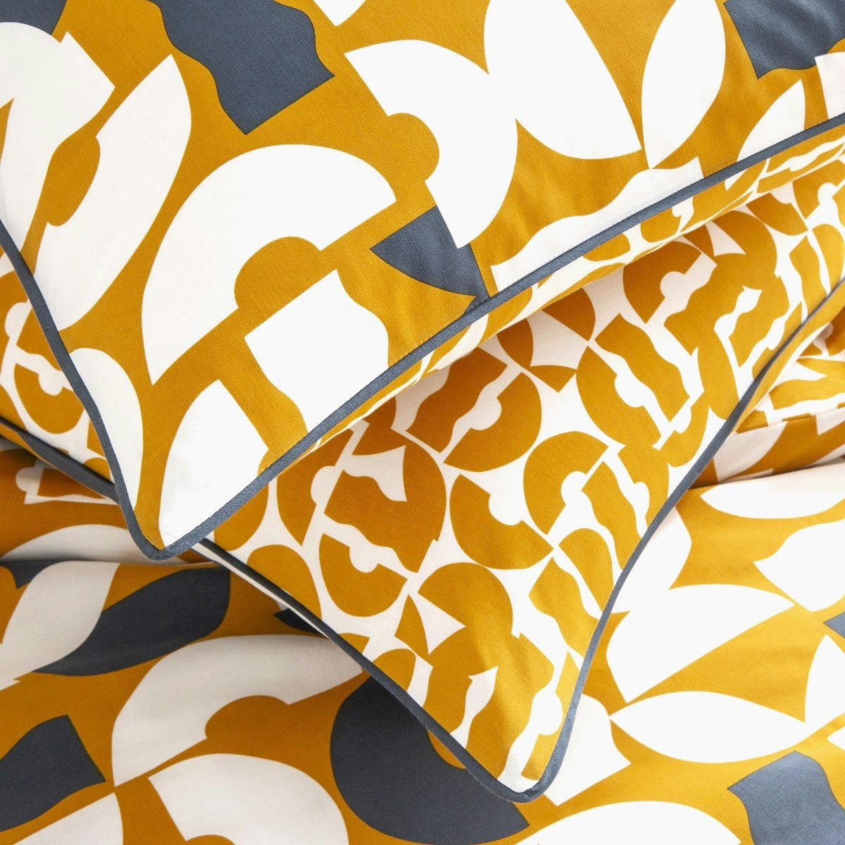 FIDJI - Parure de lit 2 personnes coton  imprimé curry 260x240cm