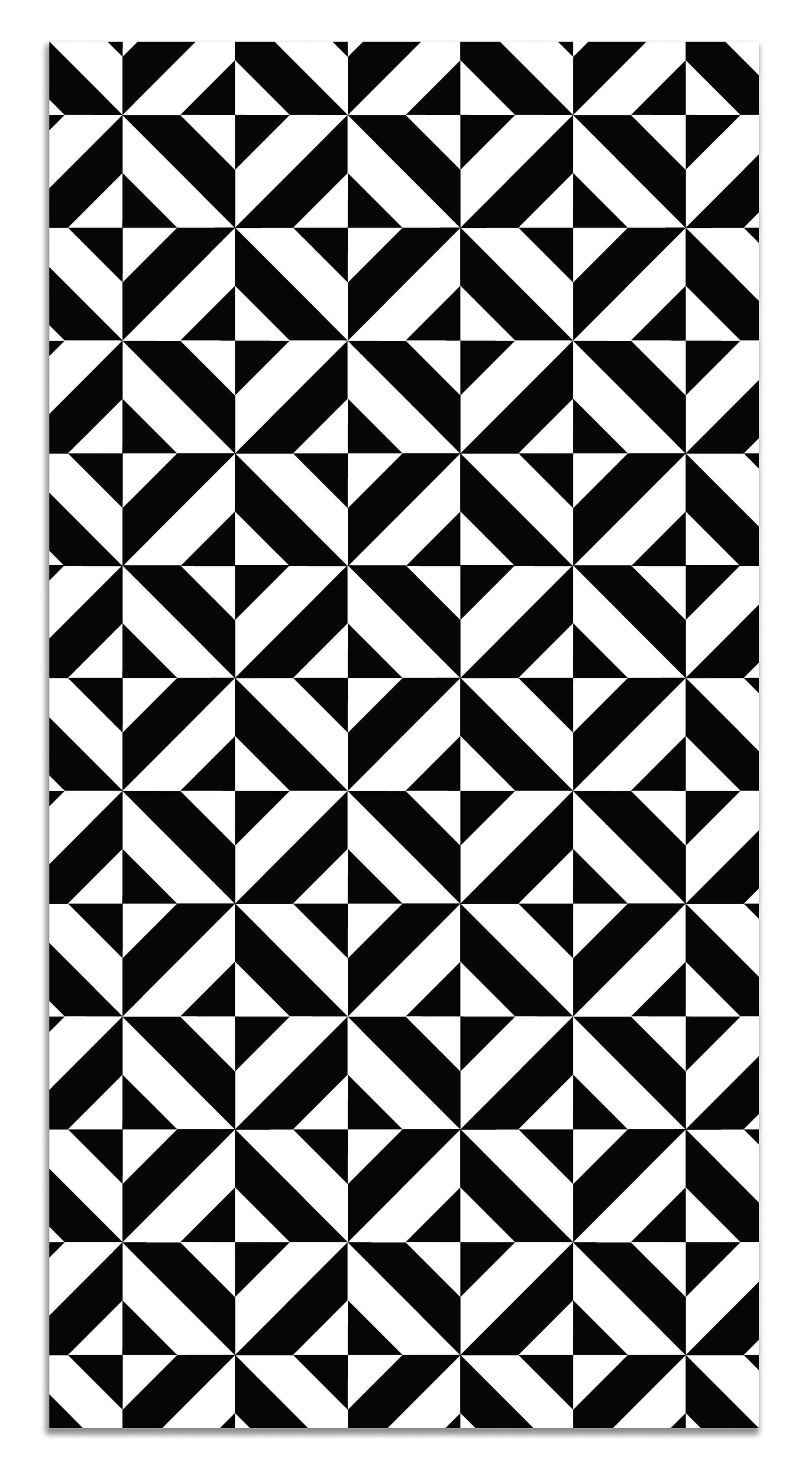 - Tapis vinyle forme géométrique noir 120x170cm