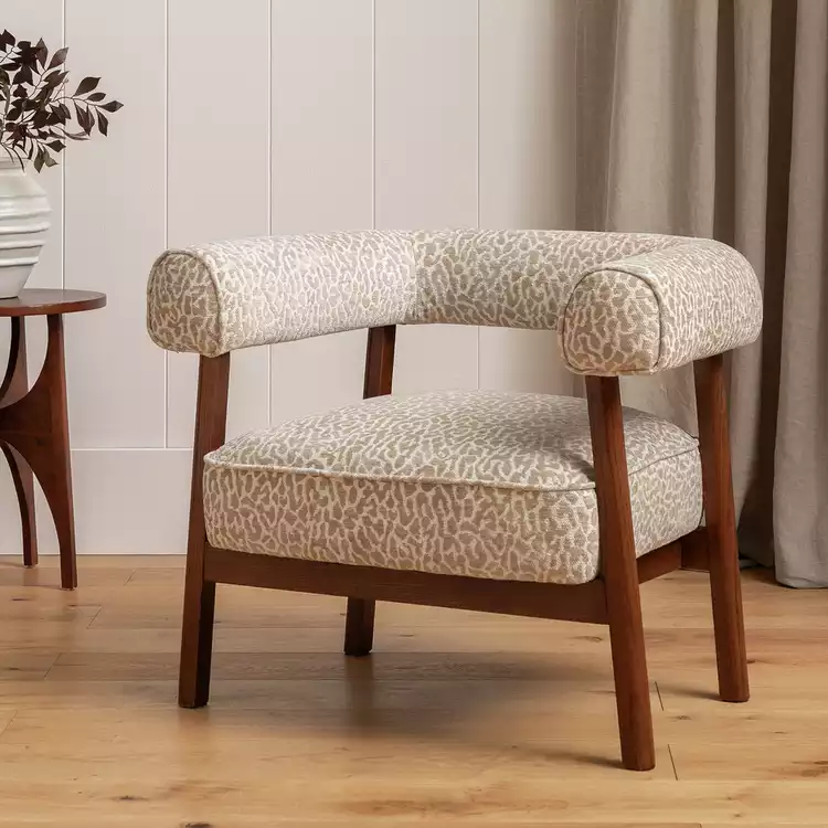 Habitat Elio Fabric Armchair - Leopard Print