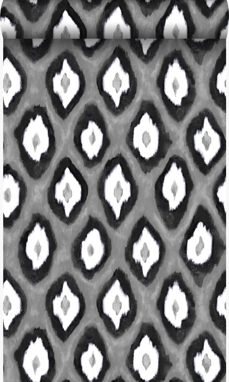 Origin Wallcoverings behang ikat motief zwart en wit - 53 cm x 10.05 m - 346919