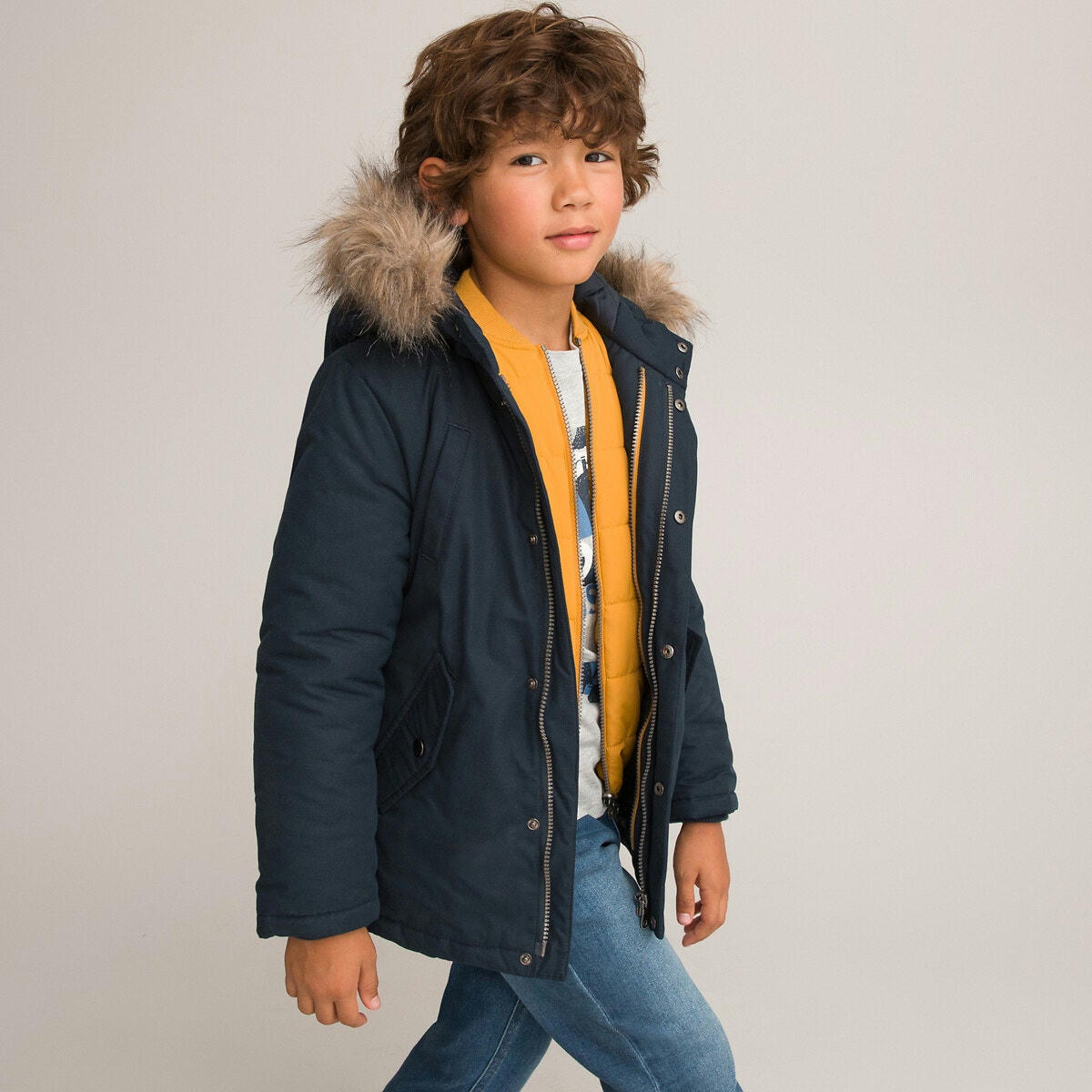 Parka chaude à capuche 3 en 1