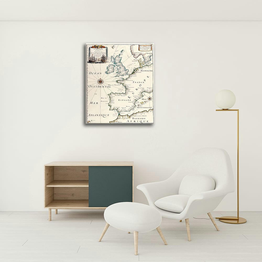 - Tableau cartographie ancienne carte No.5 40x50cm