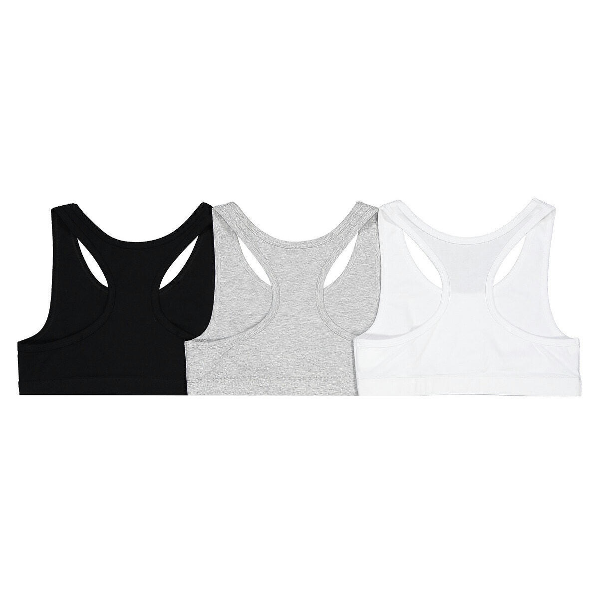 Lot de 3 brassières unies en coton