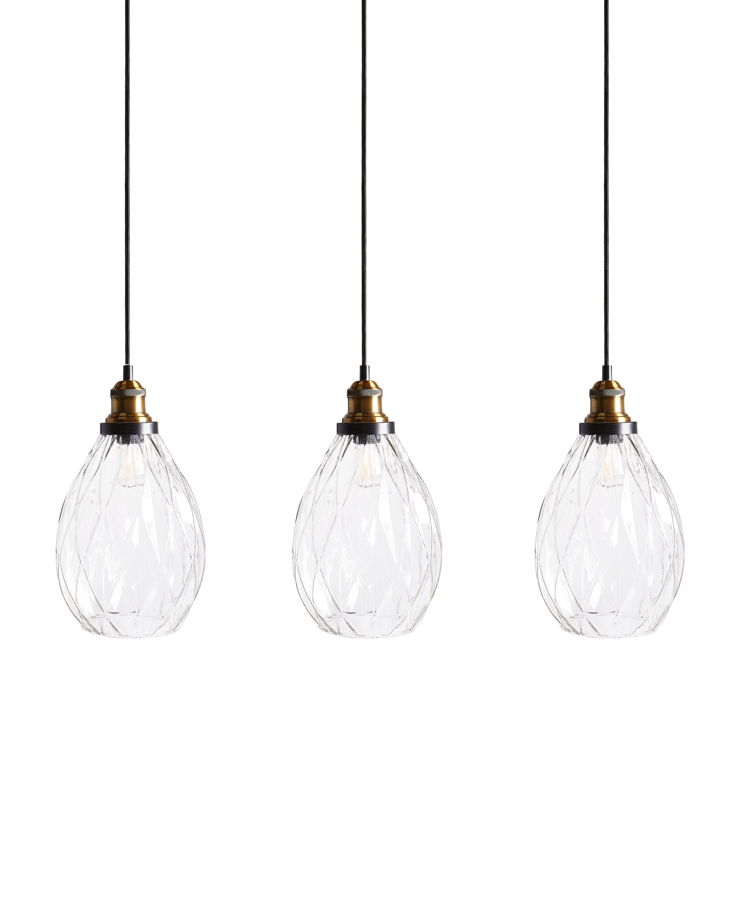 Lampa wisząca ze szklanym kloszem przezroczysta